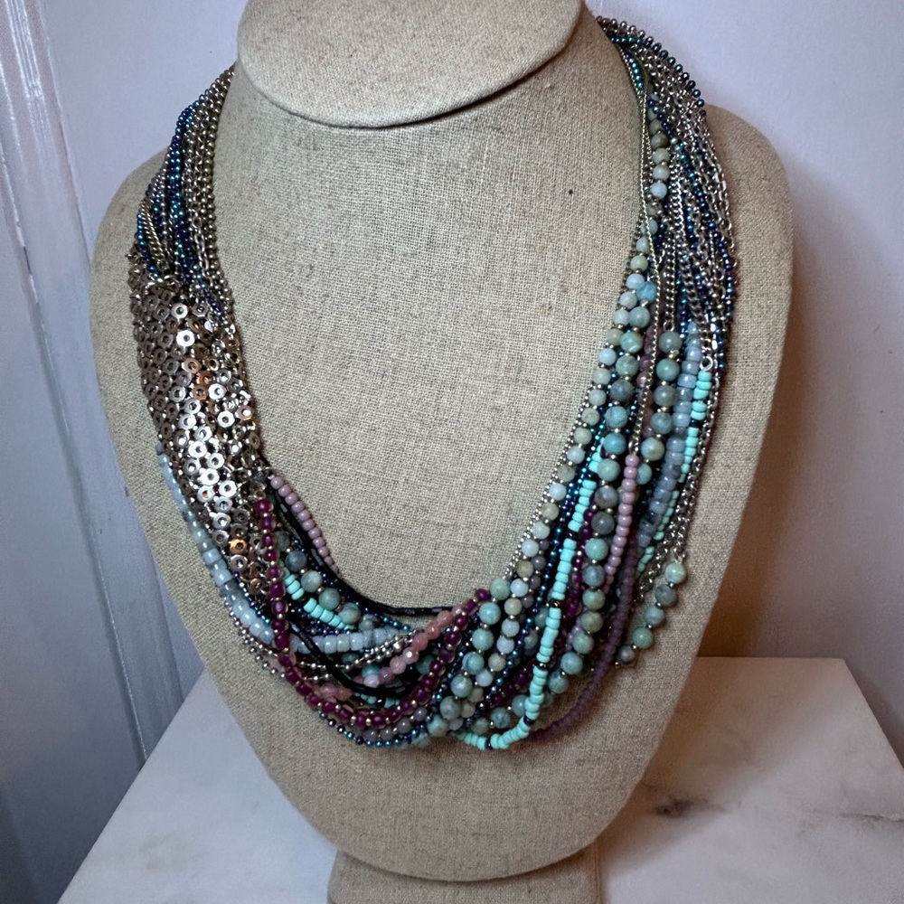 Stella and Dot Stone/Chain Statement Necklace - Like New/Never Worn/Display Only